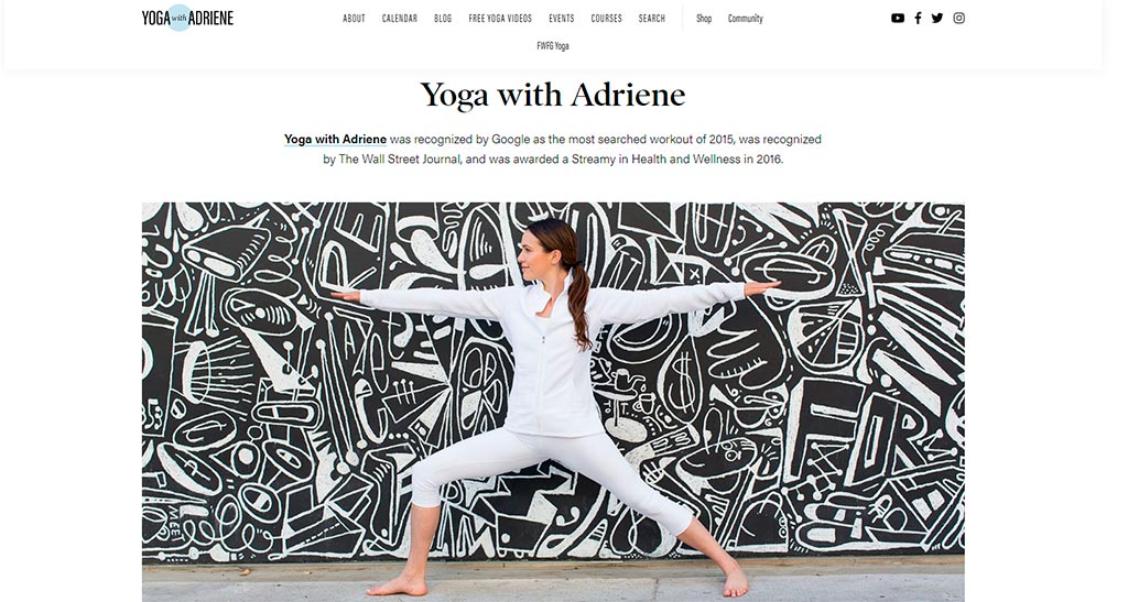 Yoga with adriene website