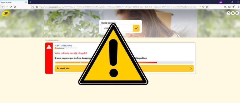 danger arnaque au colis / phishing